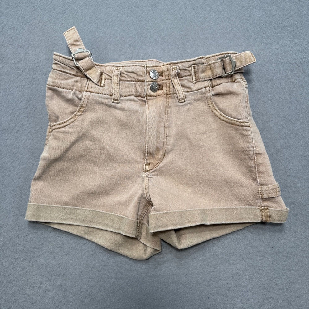 Guess‎ Shorts Women's 25 Tan Khaki High Rise Baggy Buckle Utility Hiking Summer
